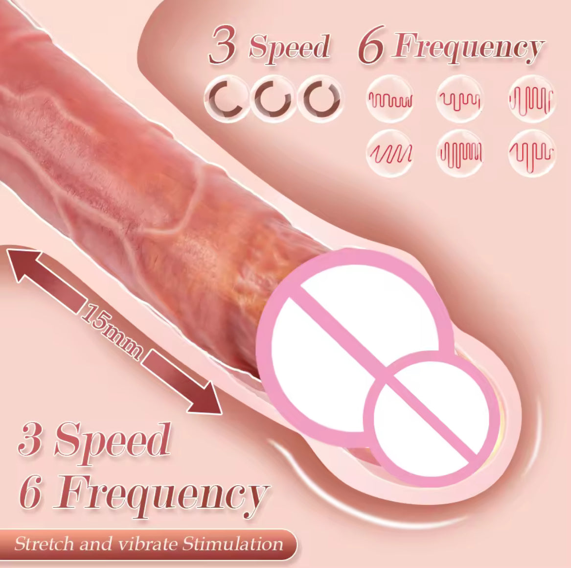 Silicone penis Adult Sex Toys Realistic Dildos G Spot, Anal Vibrator 5 Vibrating Modes dildo vibrator for Men and Women 22cm