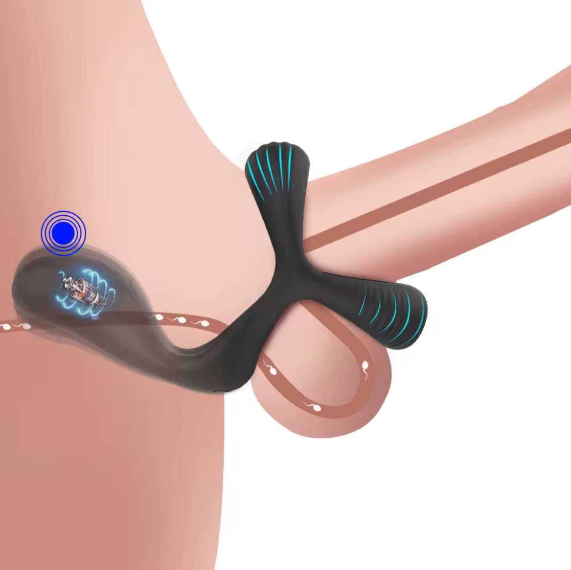 Head Locking Sperm Ring Vibrator Delay Ejaculation Trainer Vibrating Penis Ring for Men