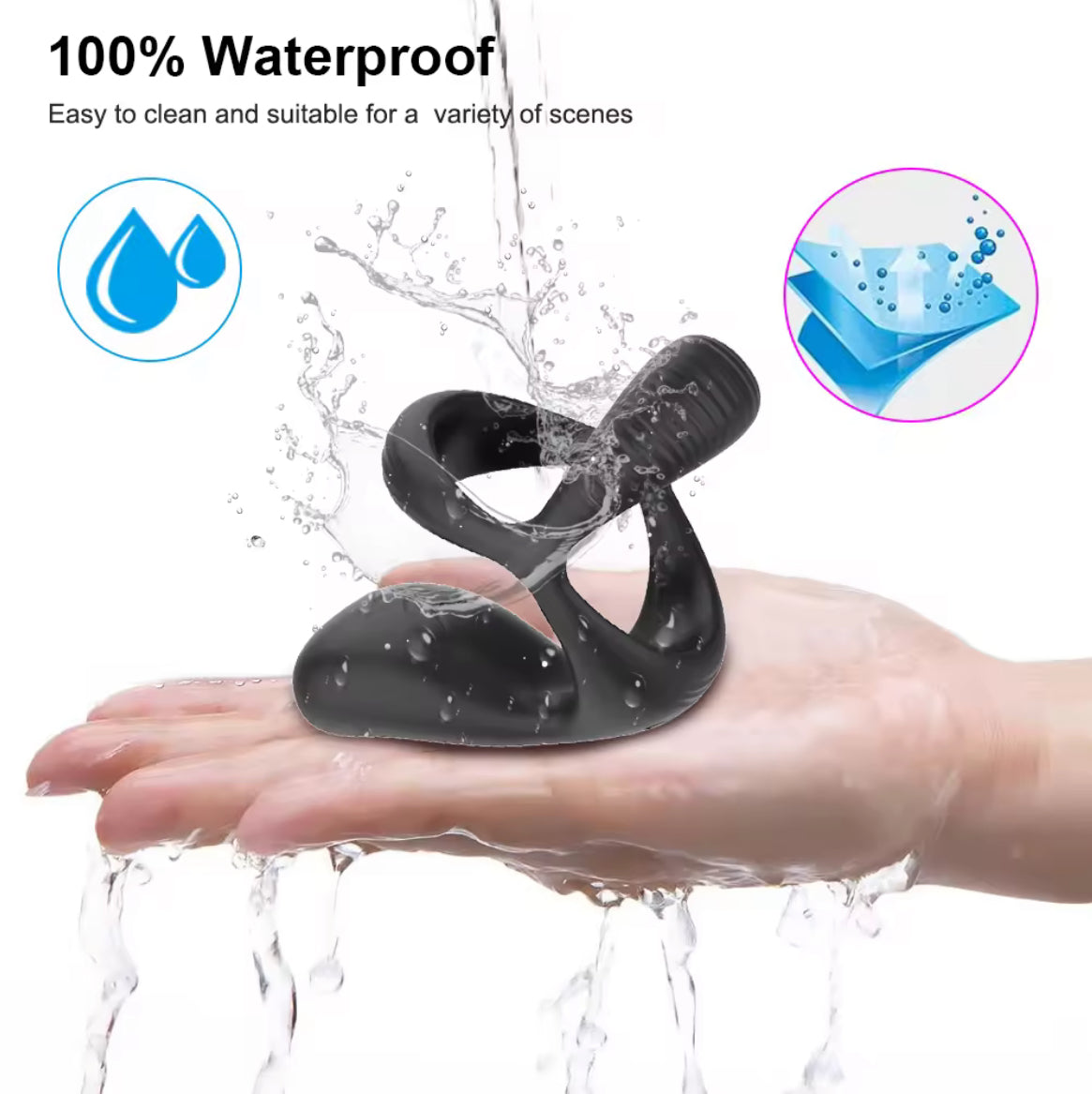 Head Locking Sperm Ring Vibrator Delay Ejaculation Trainer Vibrating Penis Ring for Men